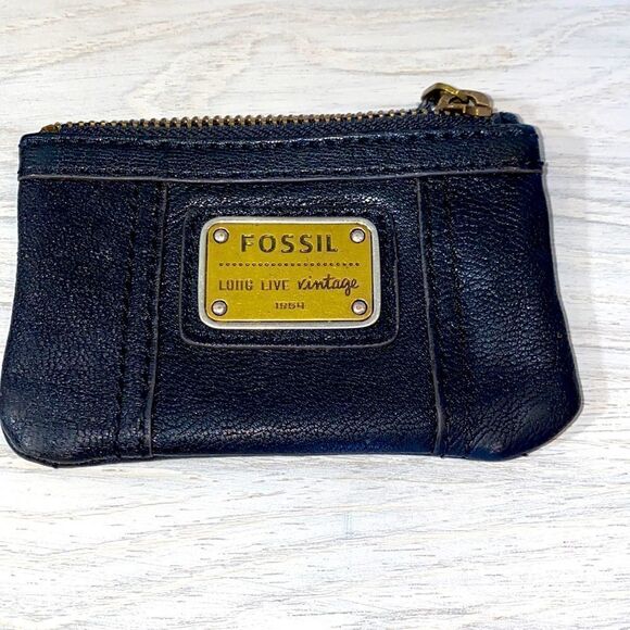 Fossil Long Live Vintage Black Leather Purse - Picture 1 of 9